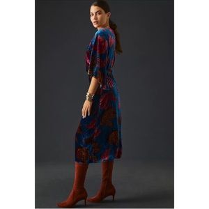 Velour FarmRio Anthropologie midi dress